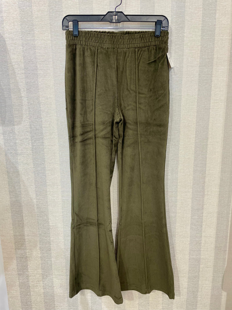 Corduroy Pin Tuck Flared Pants