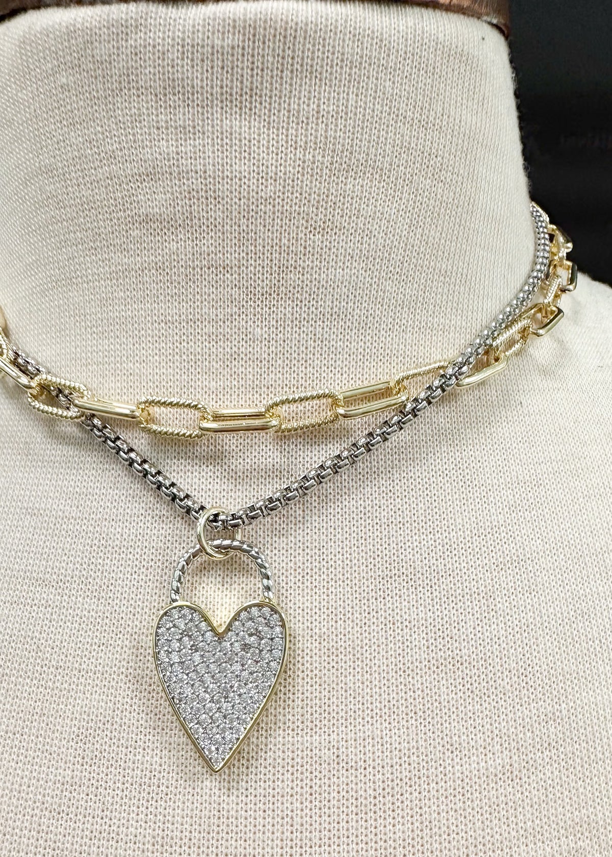 Two Tone Multi Chain Heart