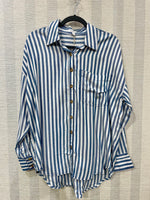 Stripe Collared Button Down Long Sleeve Shirt