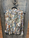 Paisley Printed Bubble Sleeve