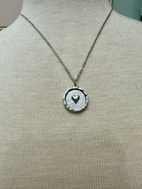 Silver Heart on enamel