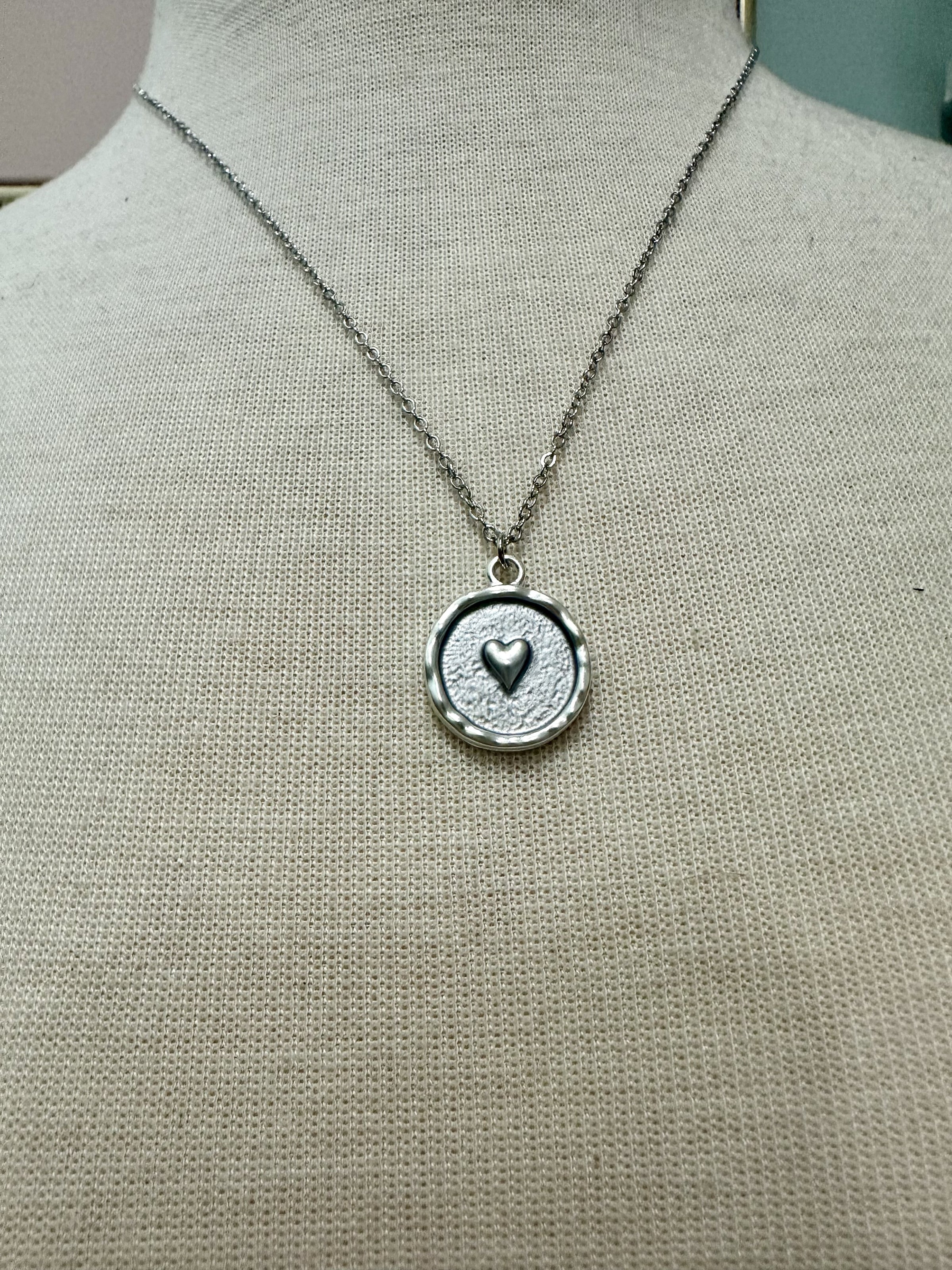 Silver Heart on enamel