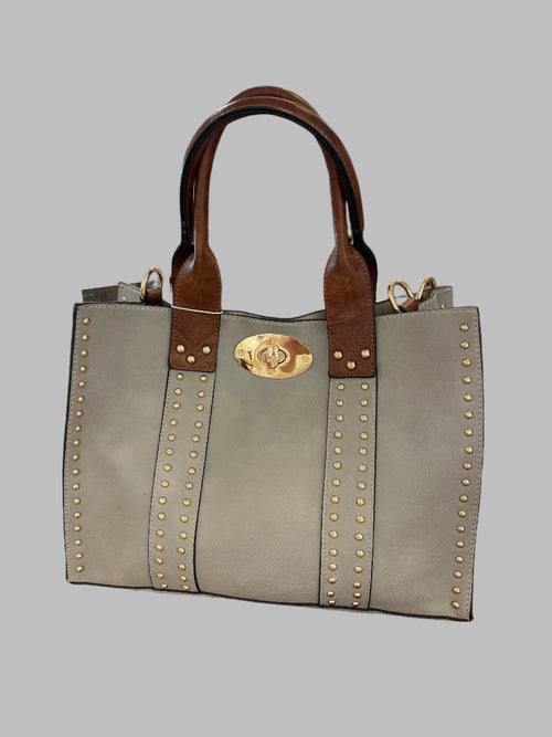 Square gold stud bag