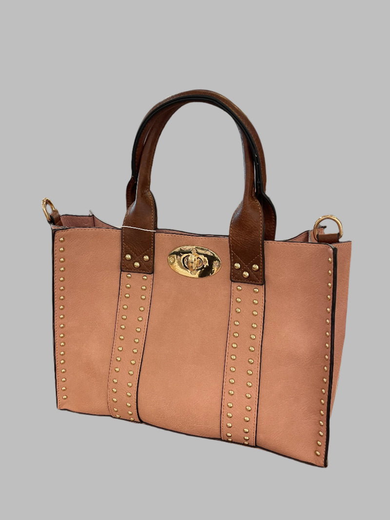 Square gold stud bag