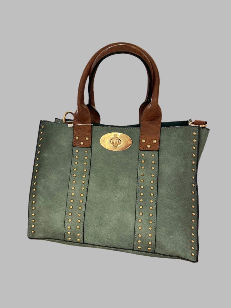Square gold stud bag