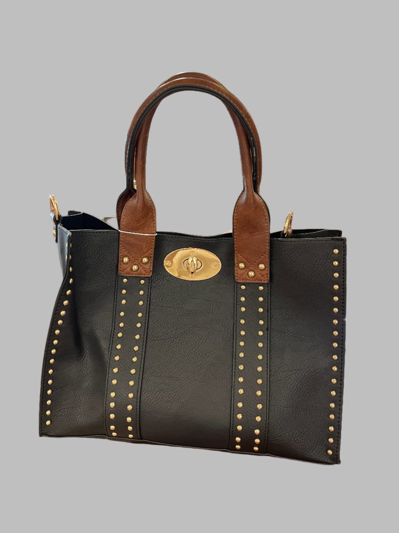 Square gold stud bag