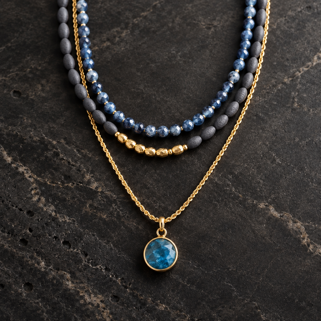 Blue 3 Layer Necklace