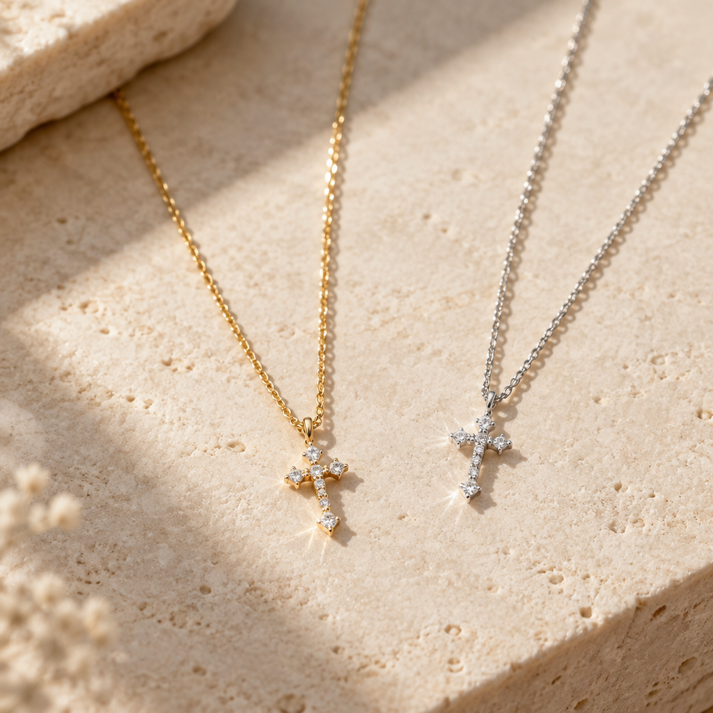 Micro CZ Cross Necklace