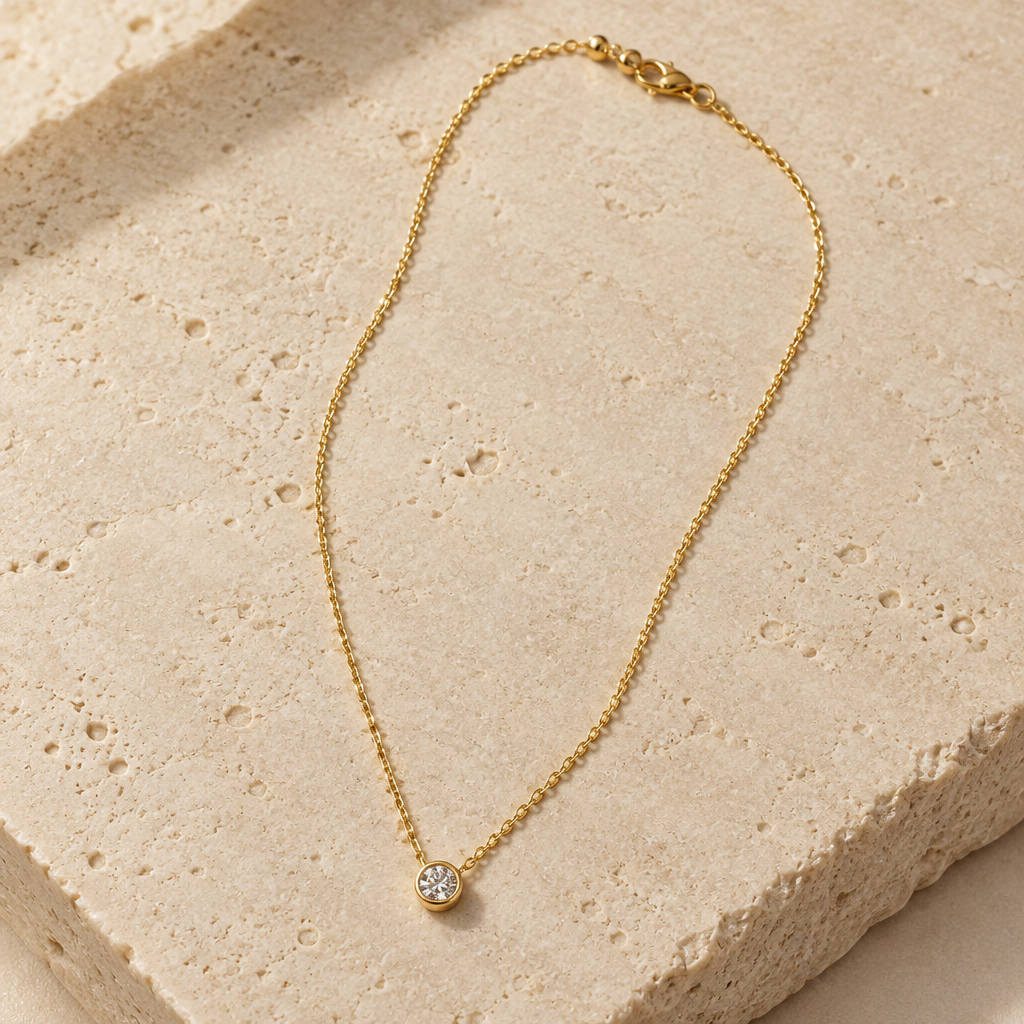 Bezel Set CZ Necklace