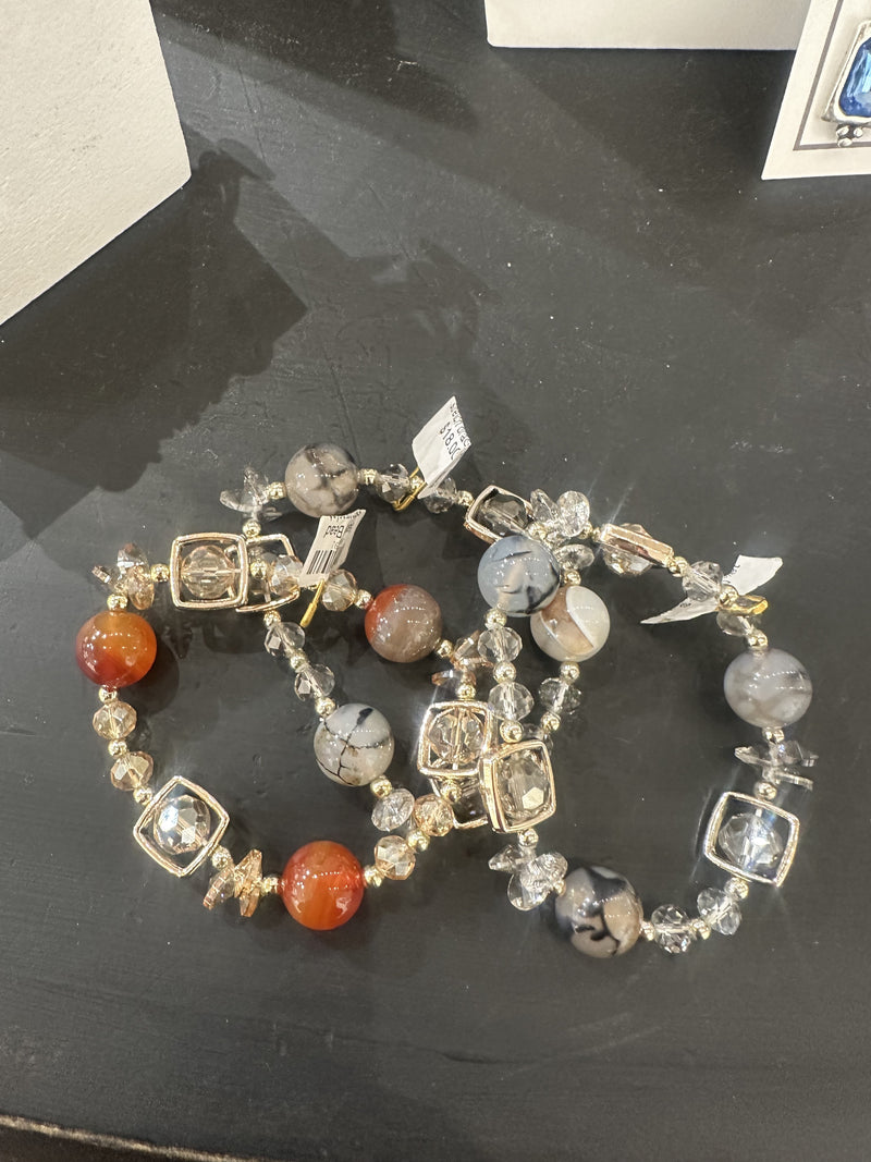 Square + Bead stretch bracelet