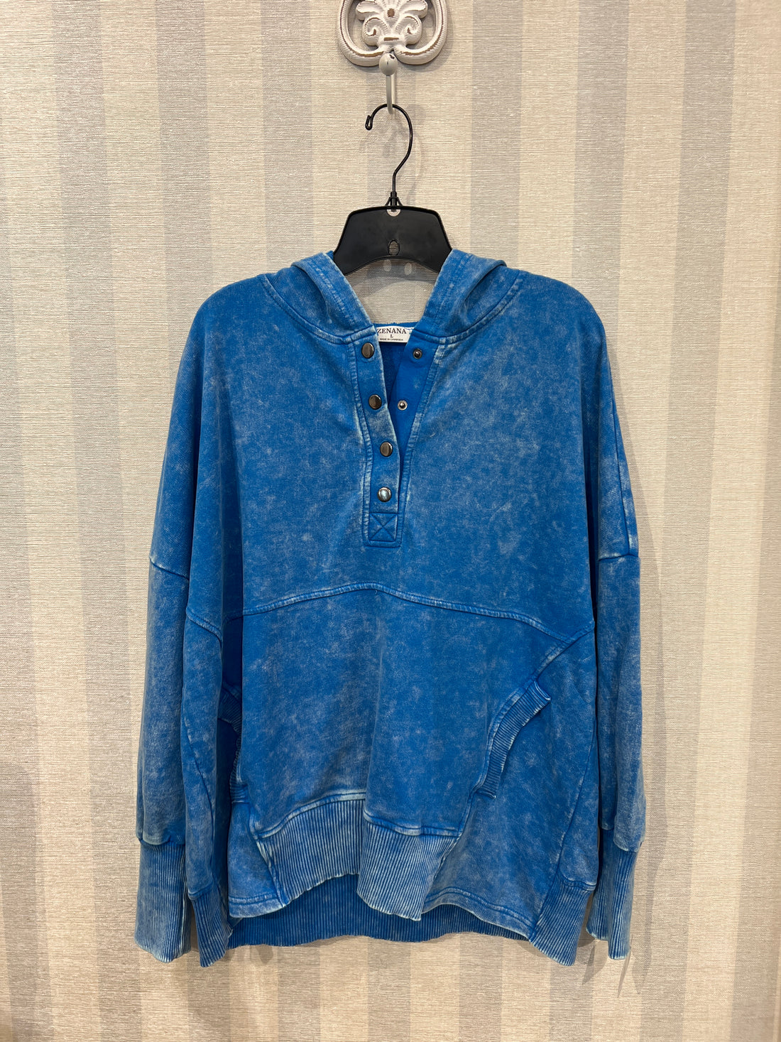 French Terry Acid Wash Pocket Hoodie