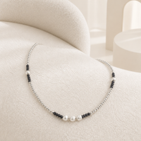 Midnight Blue and Silver Necklace