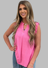 Smock Split Neck Short Sleeve Blouse