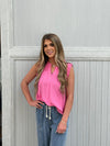 Smock Split Neck Short Sleeve Blouse