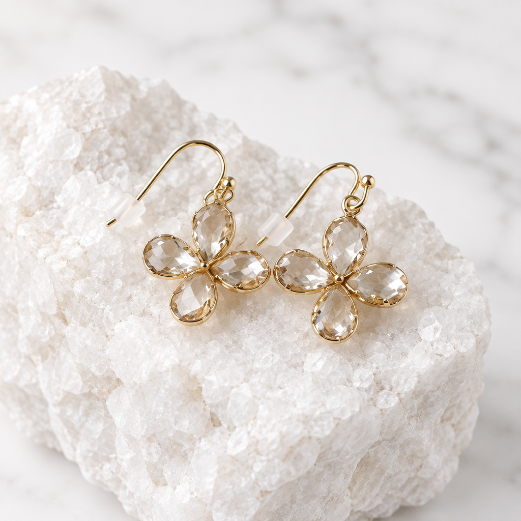 Clear Clover Earring