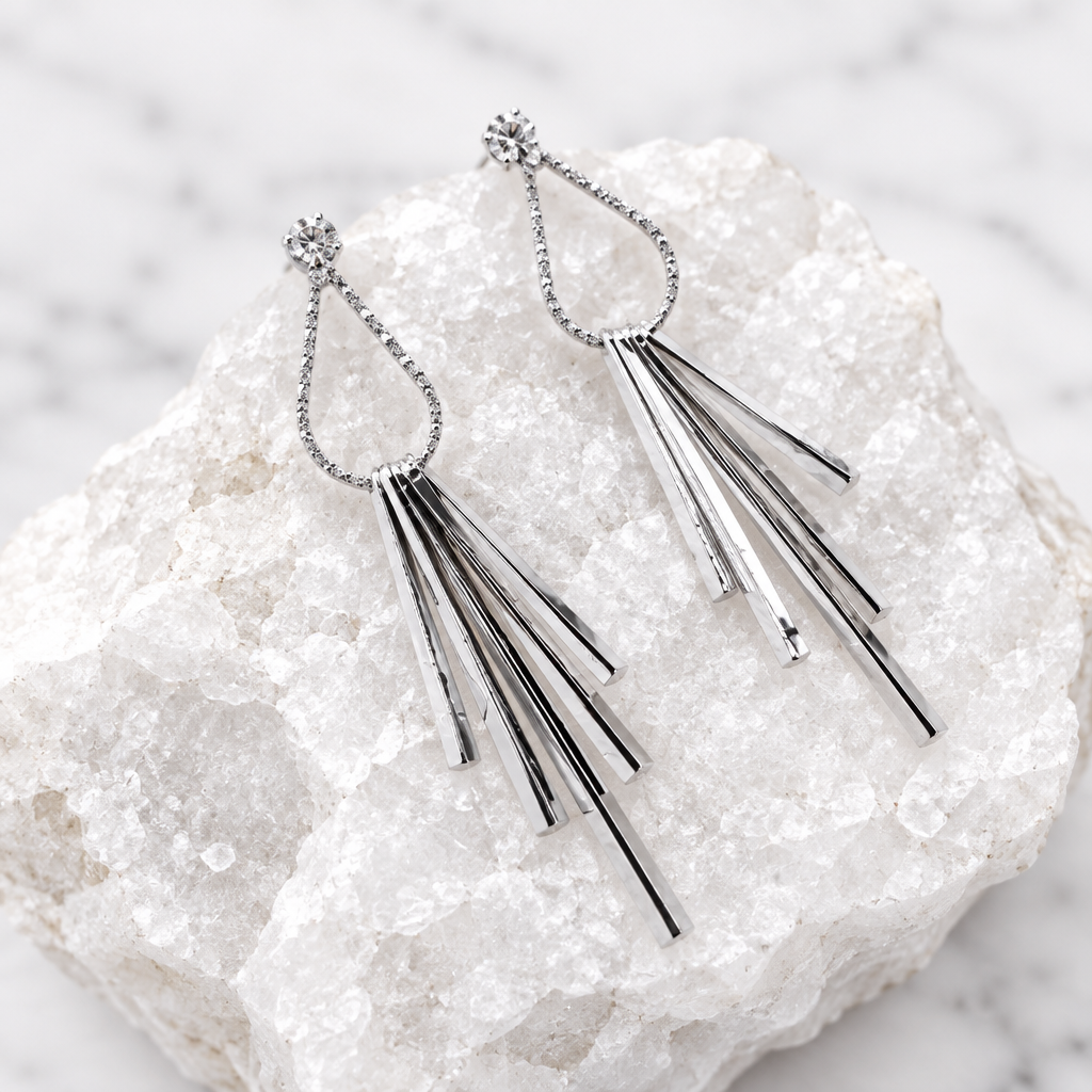 Silver Spikes Earring
