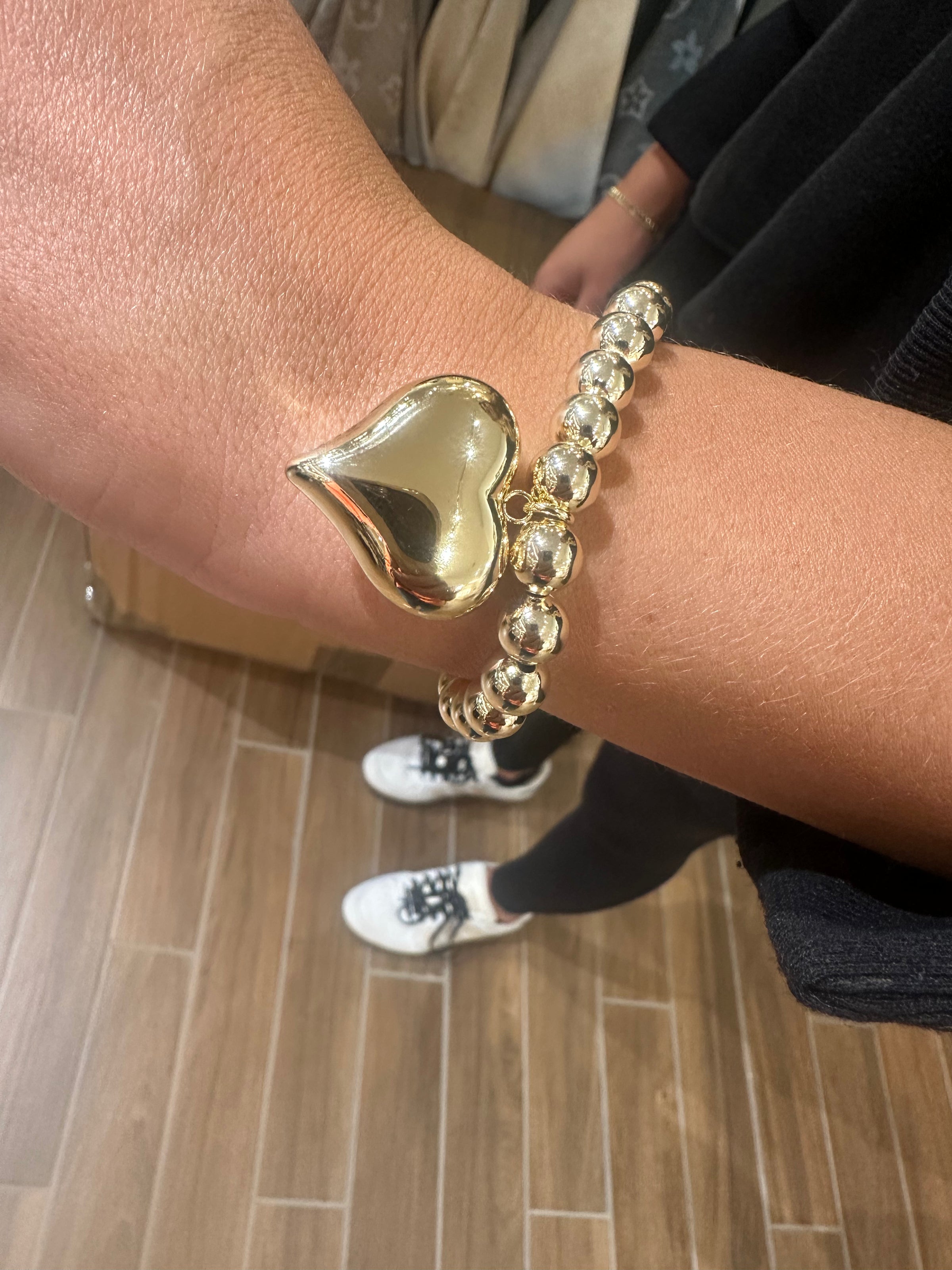 Large Beaded Heart Bracelet