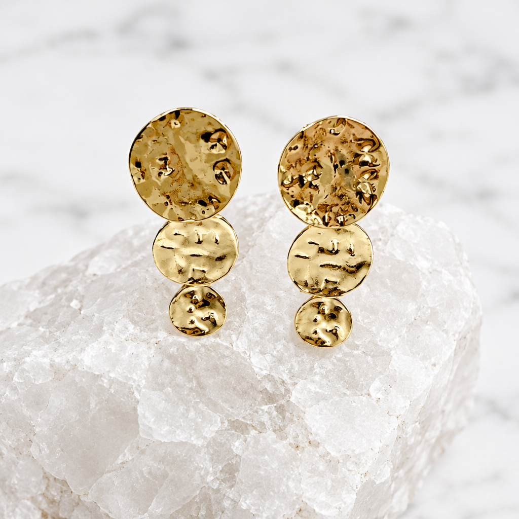 Triple Disk Earring