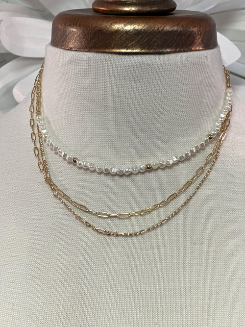 3 Layered Pearl Necklace