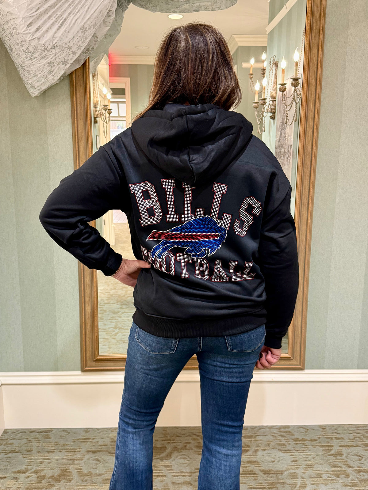 Bills Rhinestone Zip Hoodie
