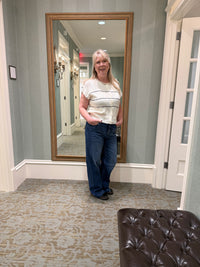 Stripe Lightweight Short Sleeve Knit Cardigan