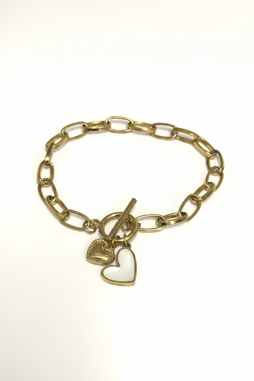 Two Heart Toggle Bracelet