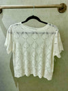 Short Sleeve Stitched Crochet Top