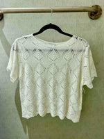 Short Sleeve Stitched Crochet Top