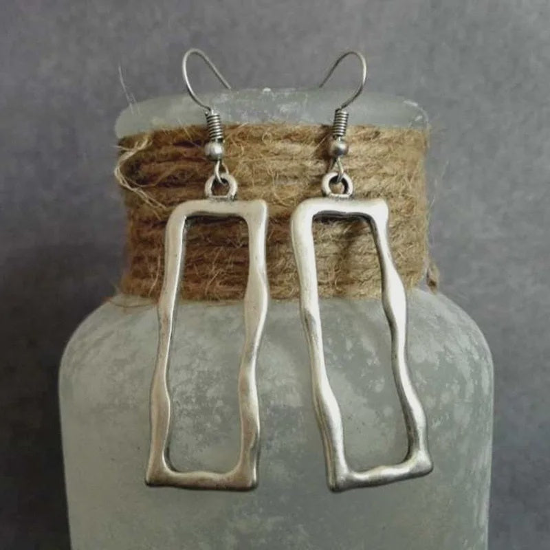 Hammered Rectangle Earring