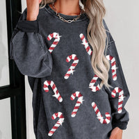Candy Cane Sequin Patch Top