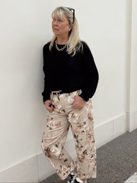 66 Western Retro Floral Print Relaxed Barrel