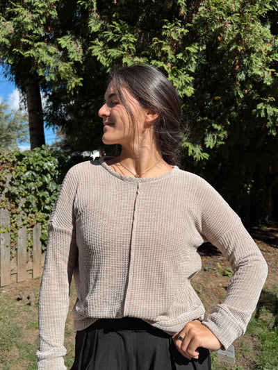 Chenille Waffle Center Seam Sweater