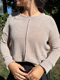 Chenille Waffle Center Seam Sweater