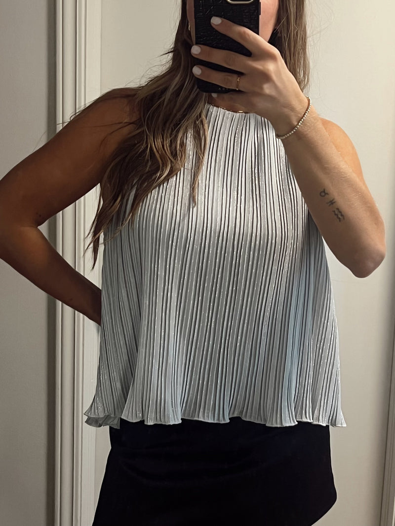 Sleeveless Pleated Top