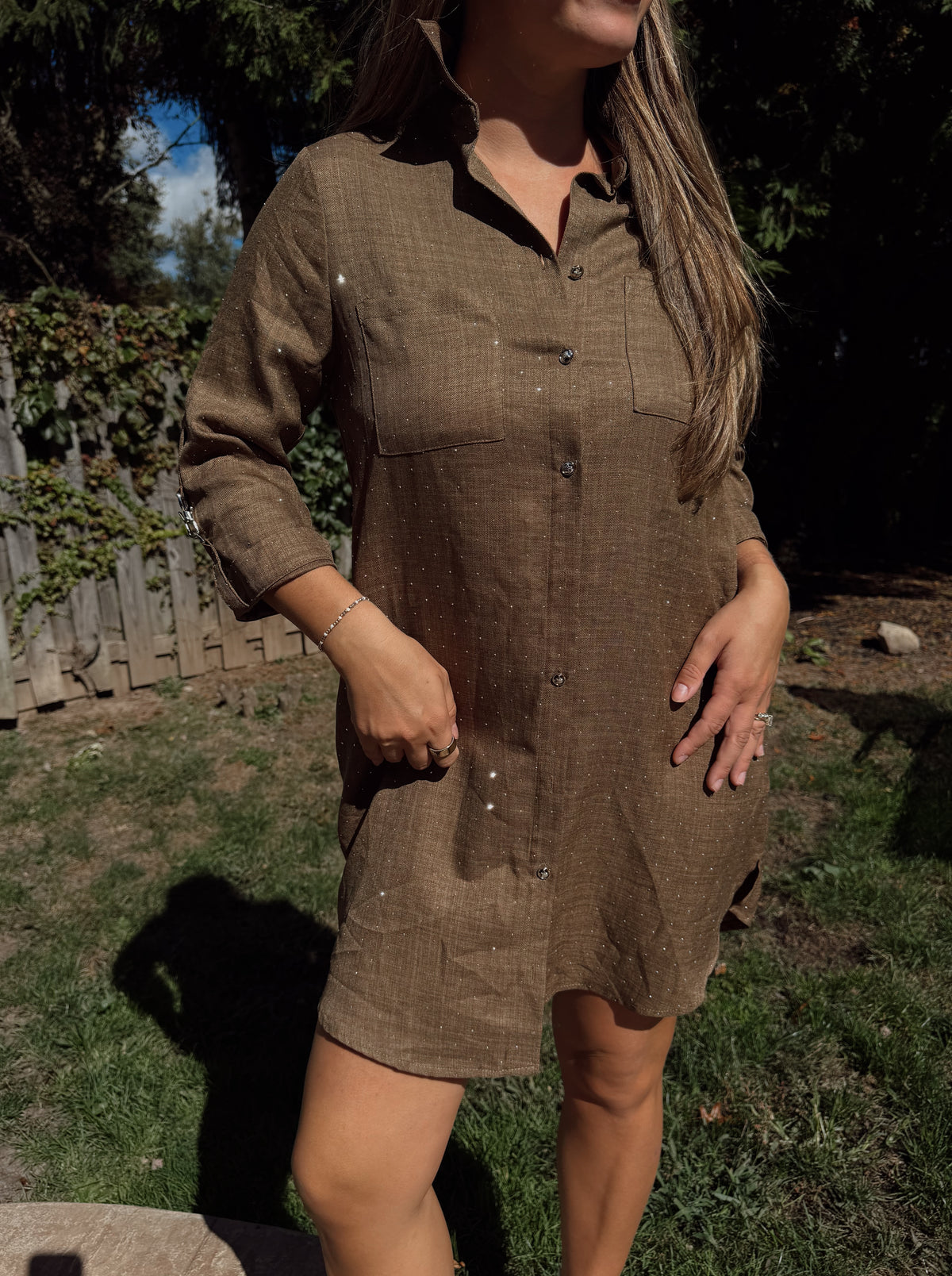 Embezzled Dress W Metal Clips