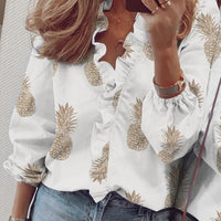 Ruffle Print Long Sleeve