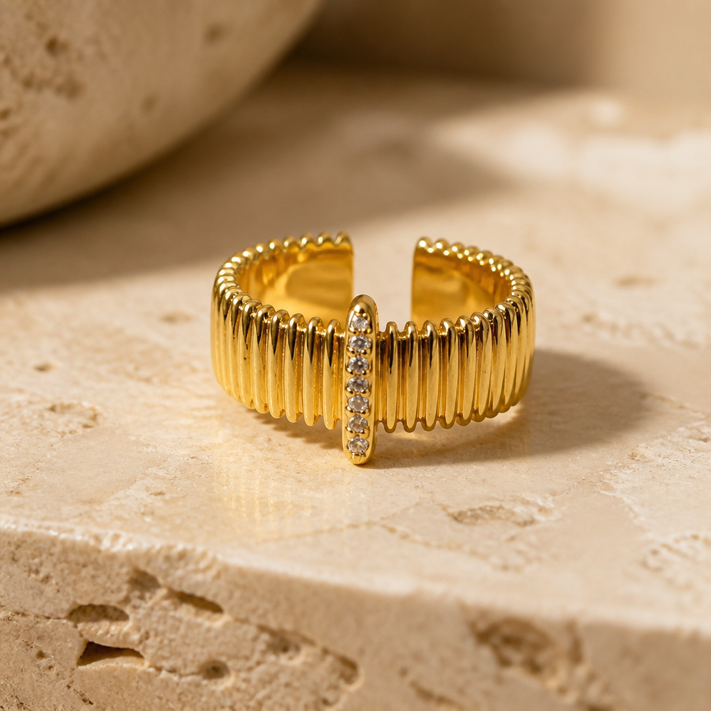 Spear Organ Copper Zircon Ring