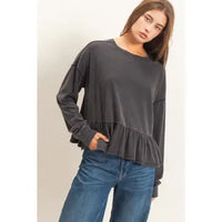Peplum Long Sleeve Top