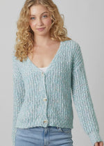 Mixed Yarn Chunky Sweater Cardigan