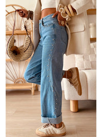 Seam Rivet Detail Ankle Length Jeans