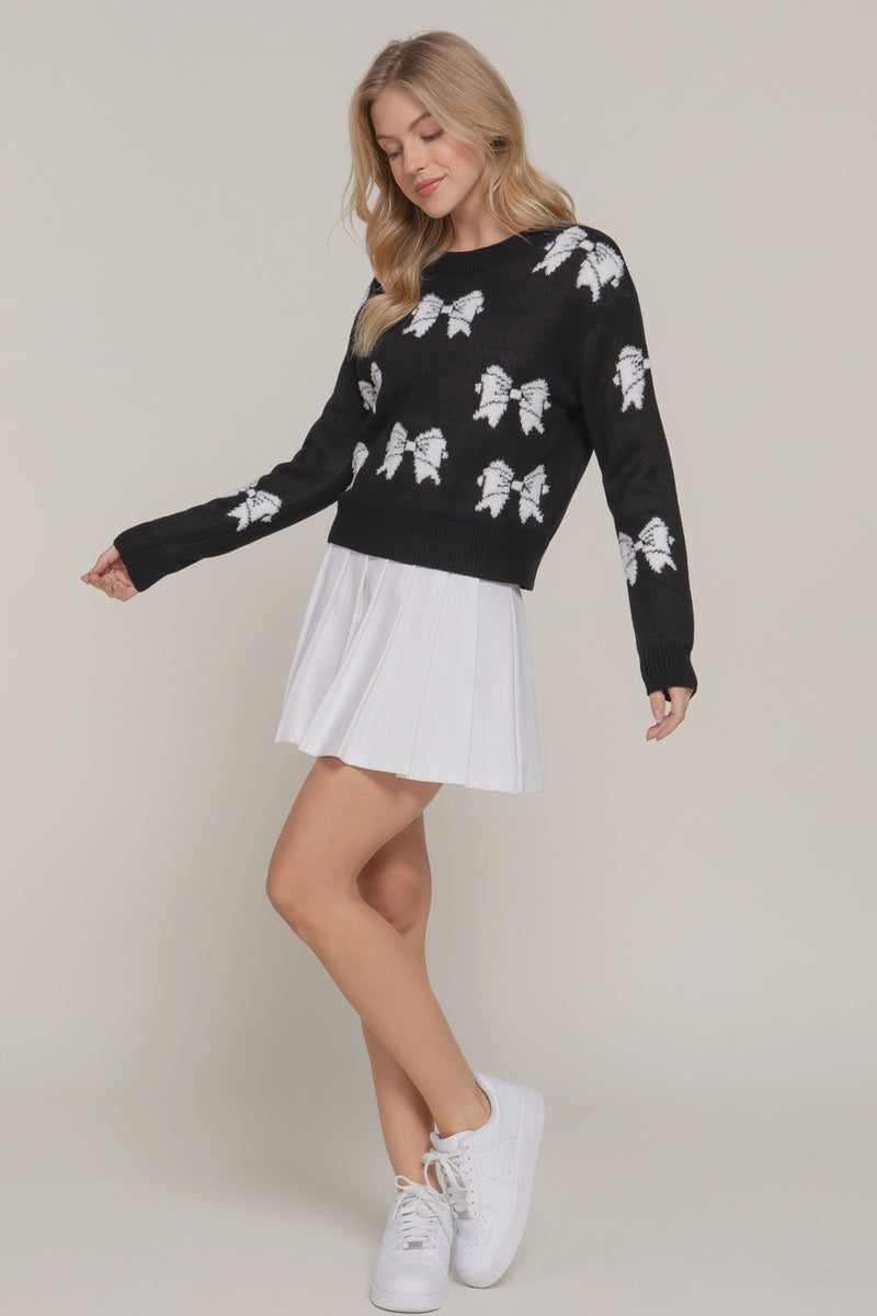 Jacquard Ribbon Sweater