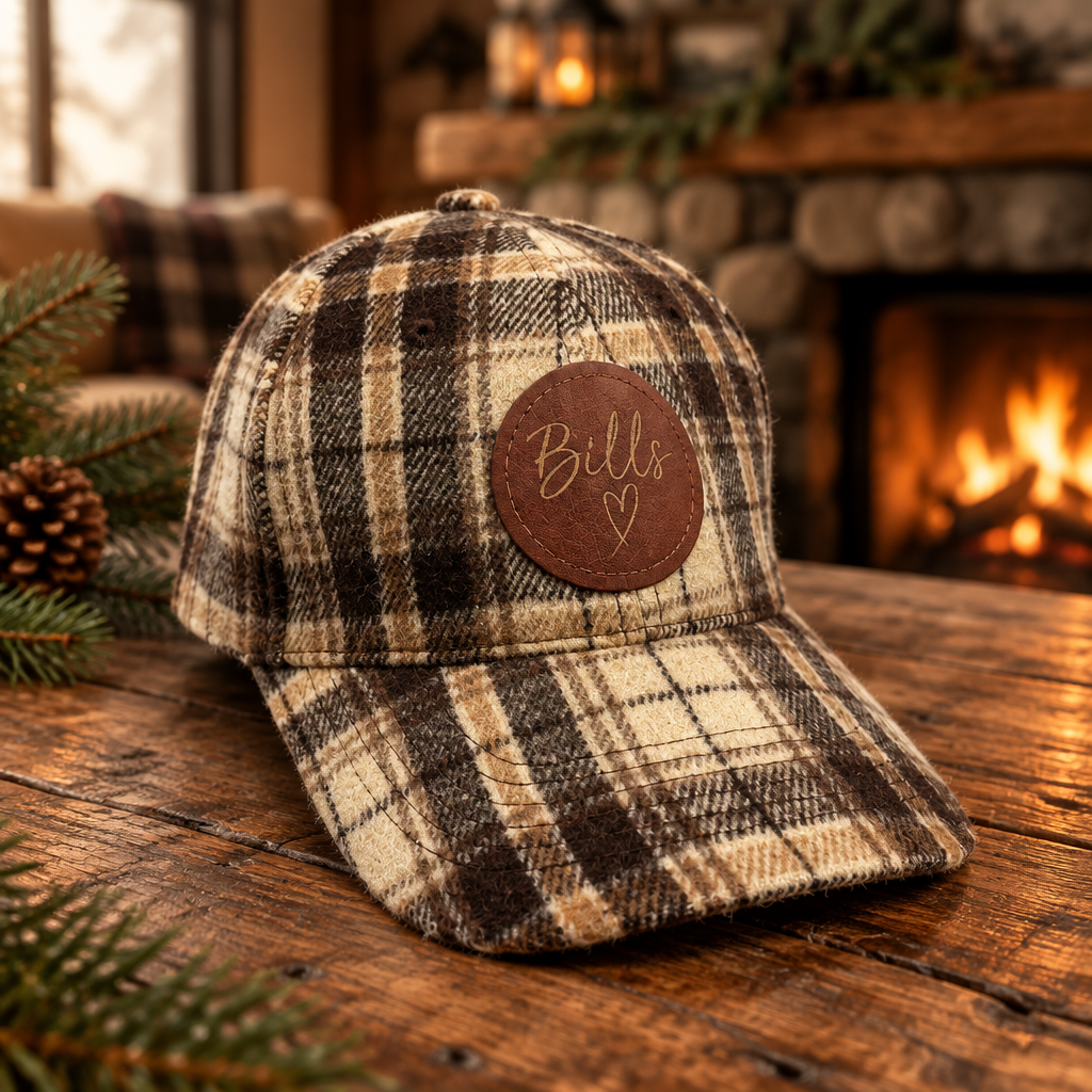 Wool Blend Checkered Baseball Cap