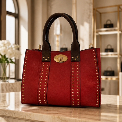 Square gold stud bag