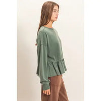 Peplum Long Sleeve Top