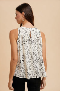 Abstract Printed Halter Neck Blouse - Chandeliers Boutique ny