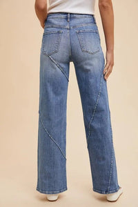 Annie Wear Decorative Seams Wide Leg Jeans - Chandeliers Boutique ny