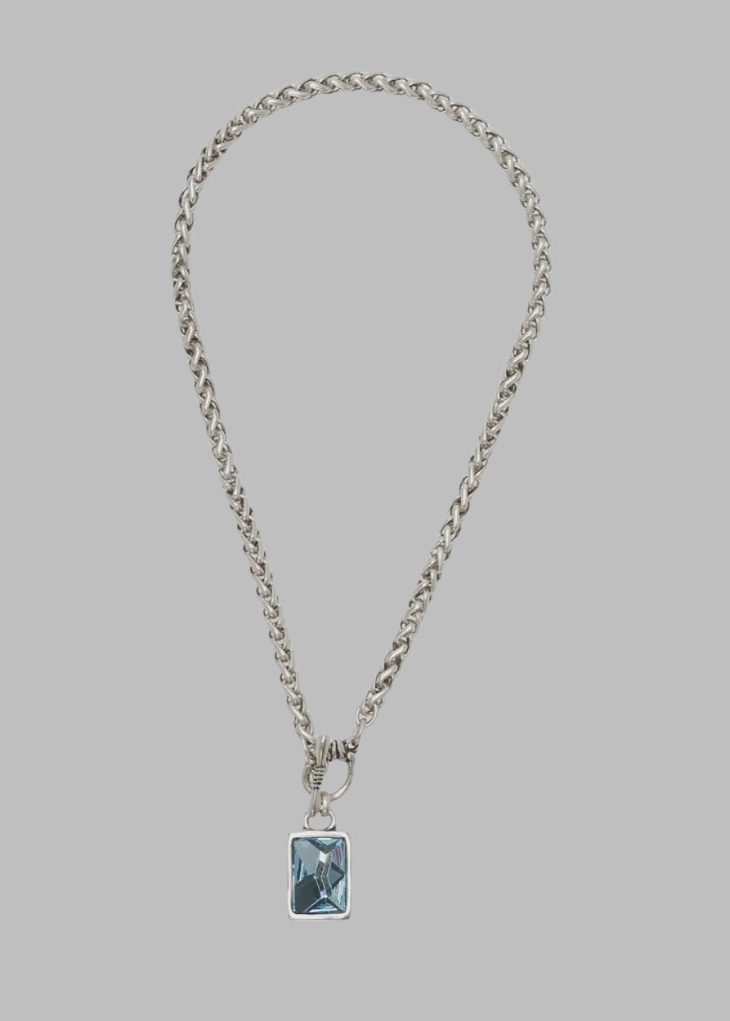 Aqua Cosmo Pewter Necklace - Chandeliers Boutique ny