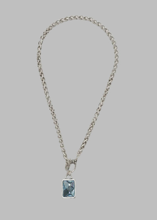 Aqua Cosmo Pewter Necklace - Chandeliers Boutique ny