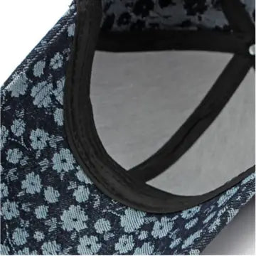 Boho Floral Denim Baseball Cap