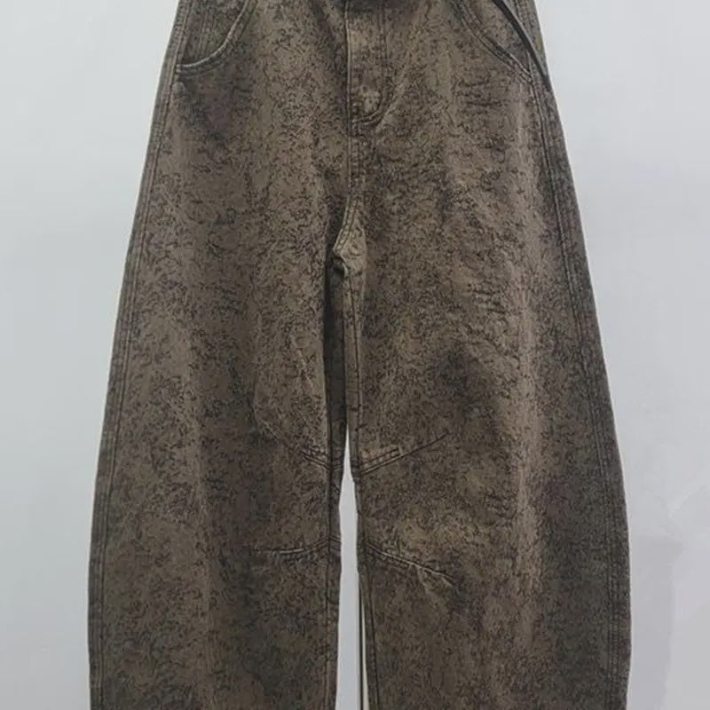 Patterned Barrel Jeans